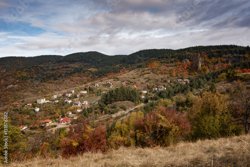 Autumn landscape around the village of Borovo  Rhodope mountains  Bulgaria