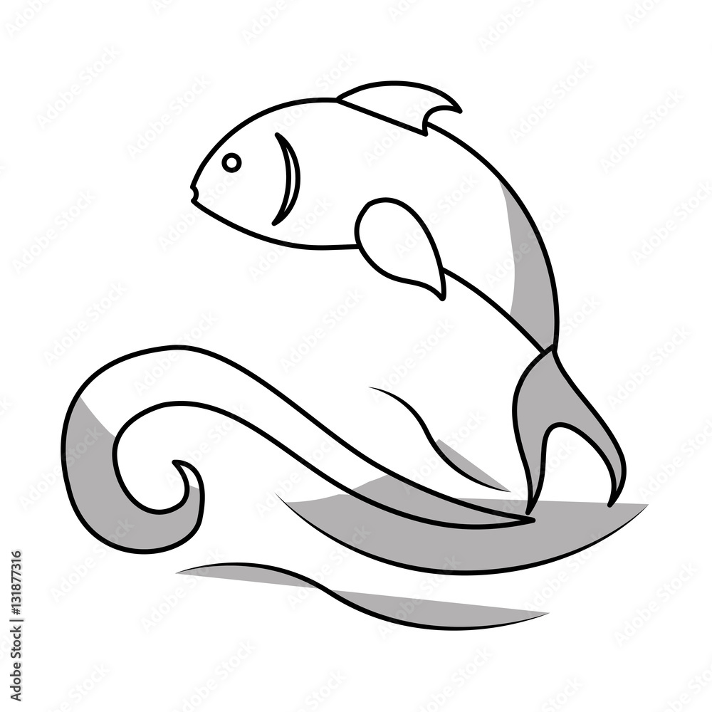 sea fish icon over white background. vector illustration sea fish icon over white background. vector illustration