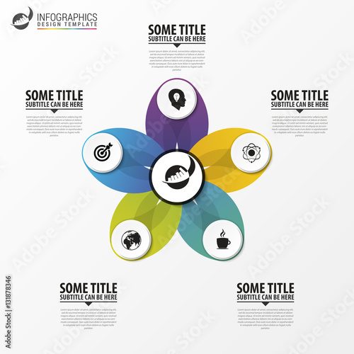 Business infographics. Circular infographic with 5 options