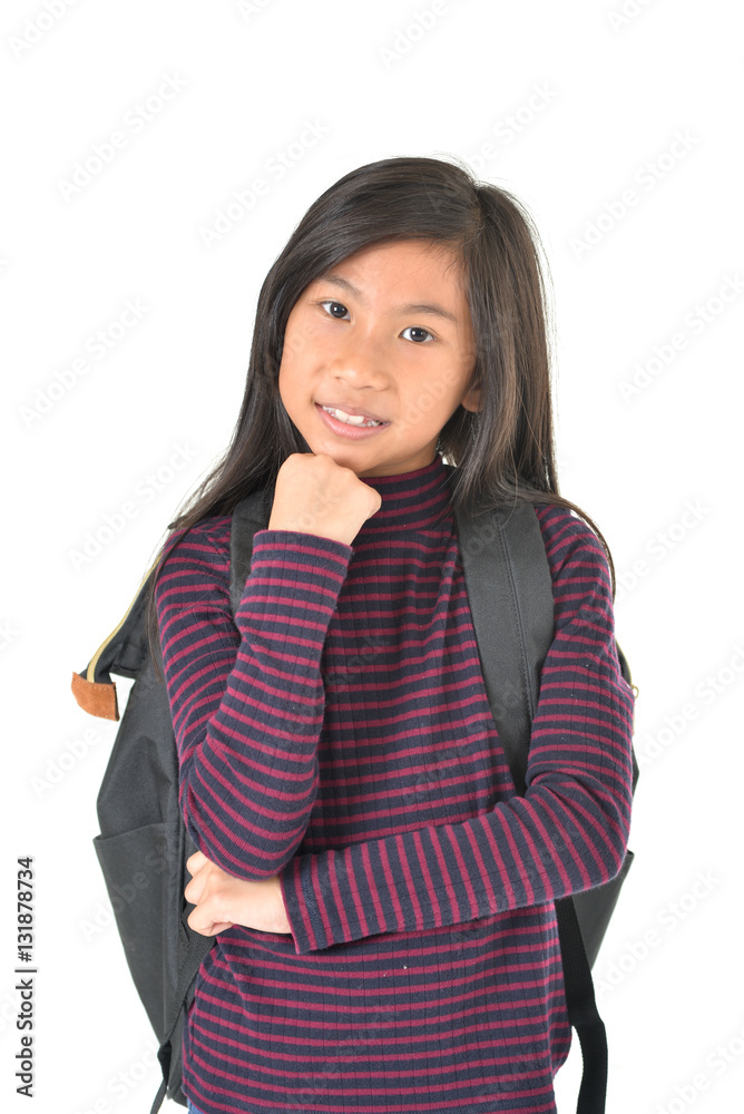 Portrait of cute girl on white background Portrait of cute girl on white background