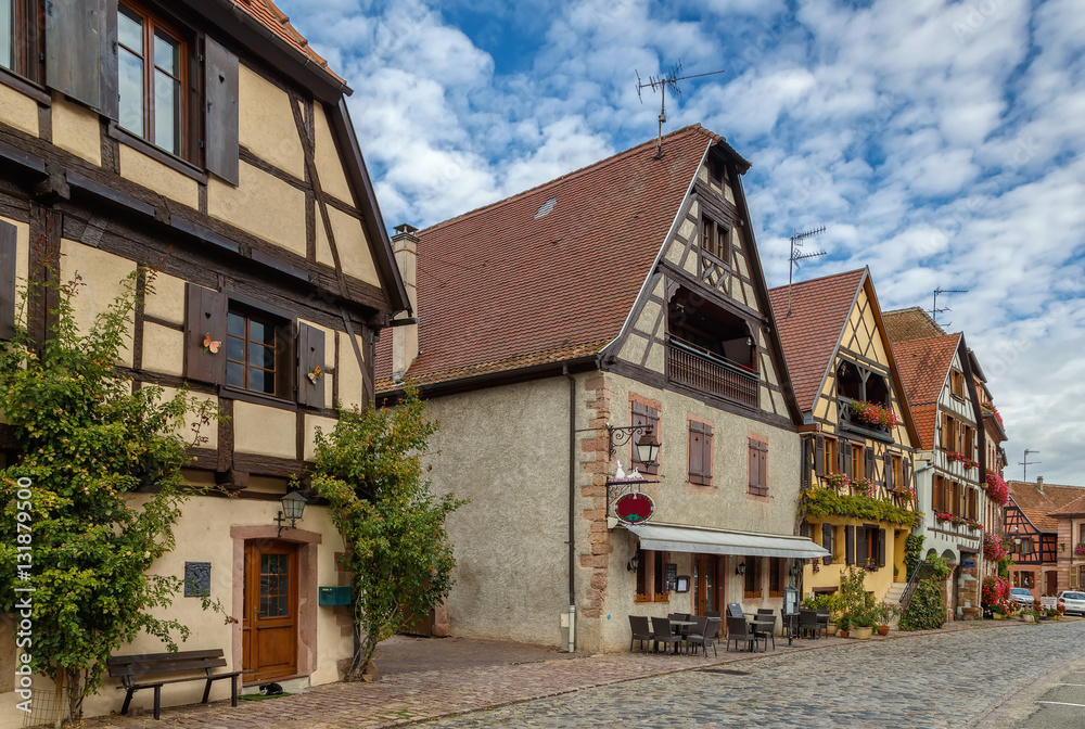 street in Bergheim, Alsace, France