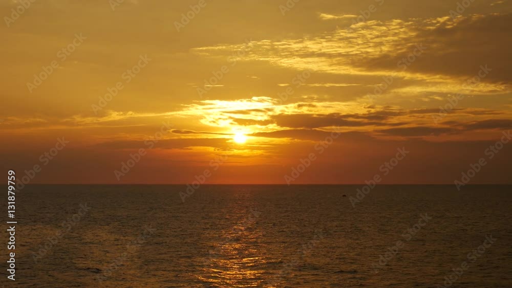 Golden Sun Set in The Middle of The Ocean
