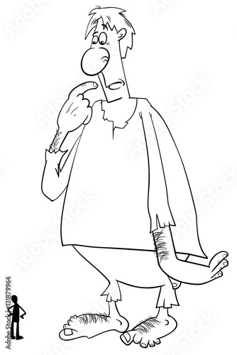 giant and man coloring page