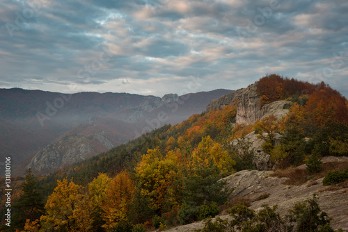 Daily autumn landscape at Belintash sanctuary, Rhodope Mountains, Bulgaria