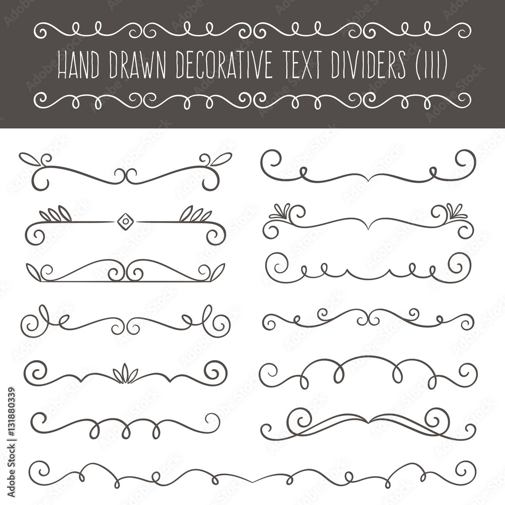 Collection of cute hand drawn vintage borders. 