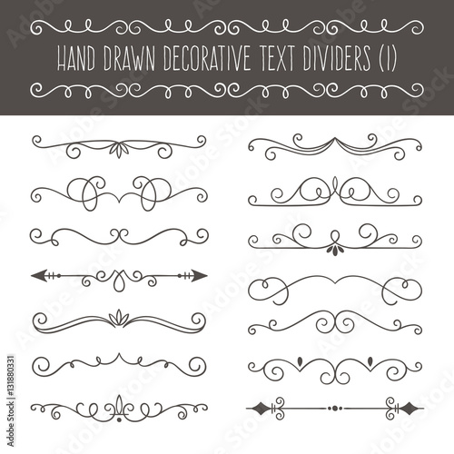 Collection of cute hand drawn vintage borders. 