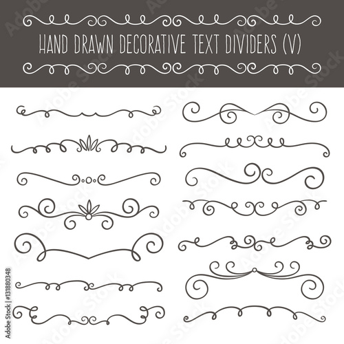 Collection of cute hand drawn vintage borders. 