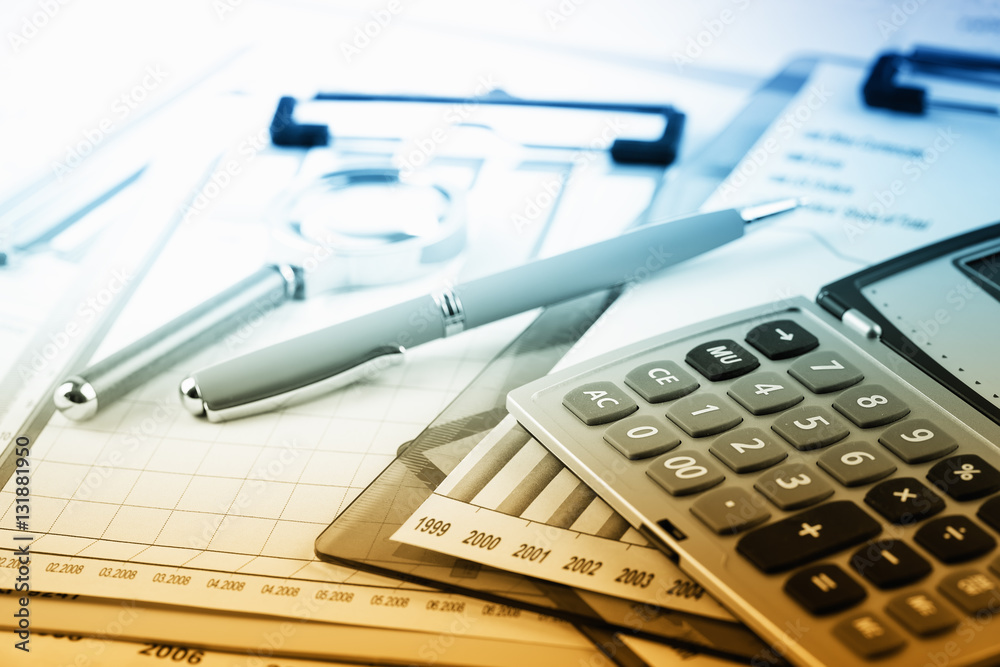 Business Objects in the office on the table Business Objects in the office on the table