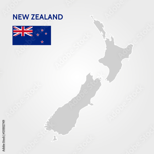 Drapeau et carte Nouvelle Zélande
