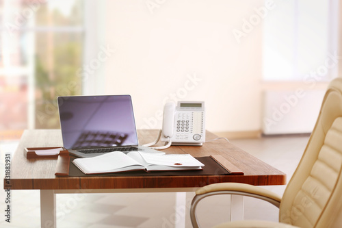 Notary  workplace with laptop © Africa Studio