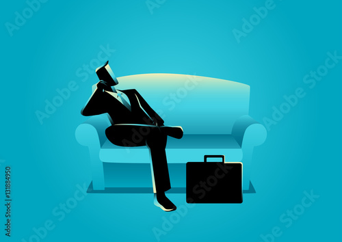 Businessman sitting on sofa
