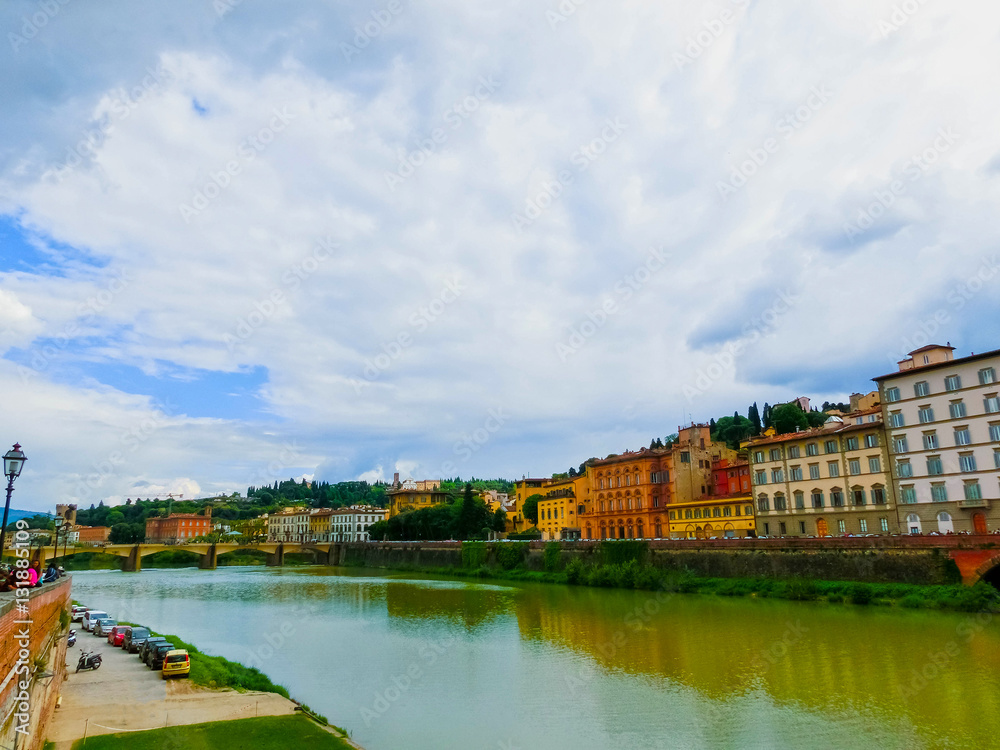 Panoramic view of river Arno. Florence. Tuscany Panoramic view of river Arno. Florence. Tuscany