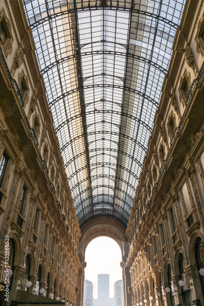 Galleria Vittorio Emanuele II Entryway Famous Destination Italy