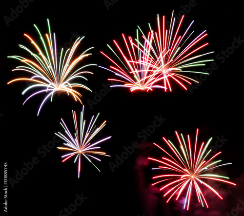 Wallpaper Mural Colorful fireworks on black background at international competit Torontodigital.ca