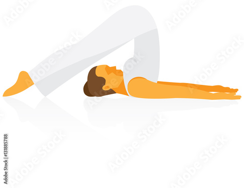 Young woman performing an exercise for stretching muscles