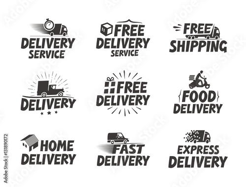 Fast delivery, set icons. Free shipping symbol. Vector illustration