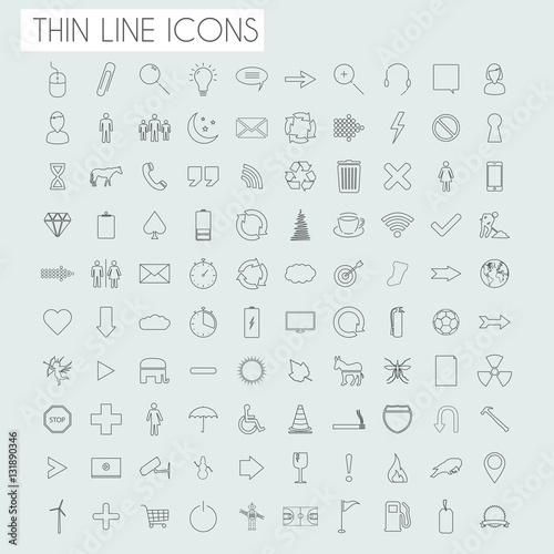 Thin Line Icons Vector Illustration
