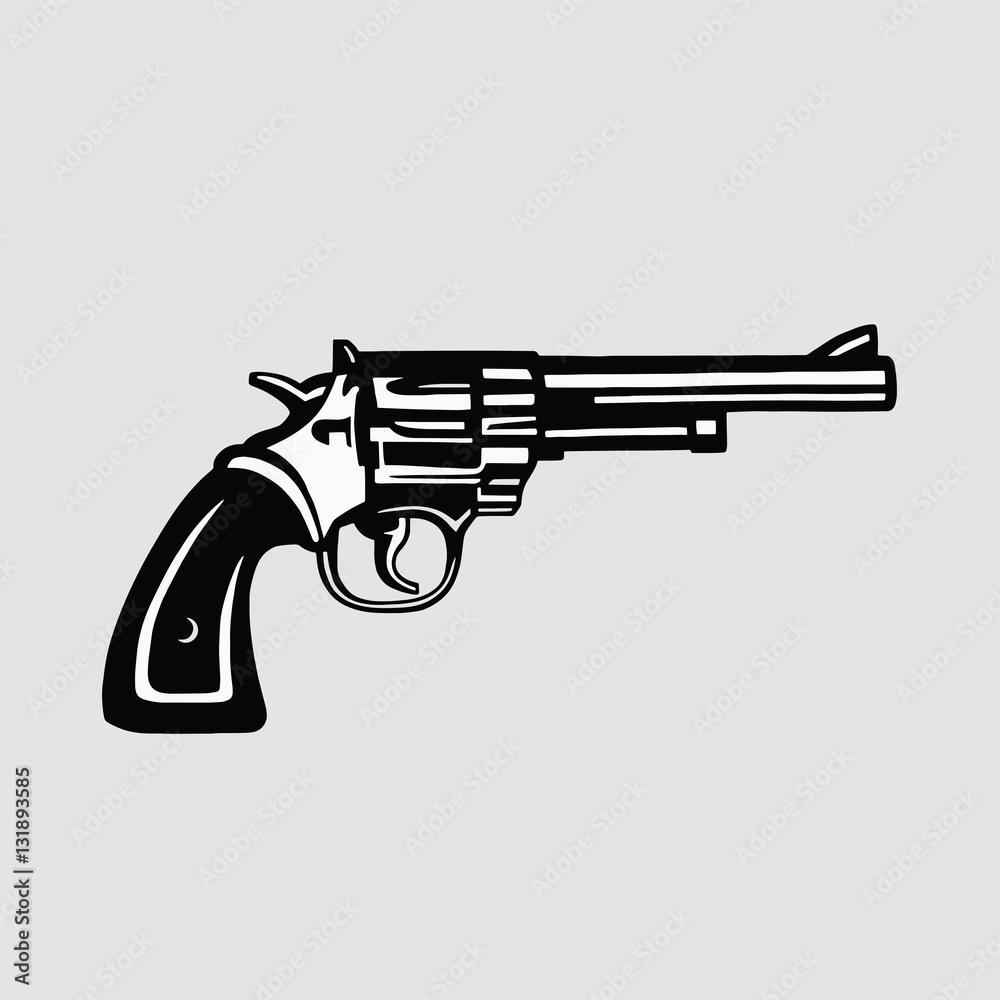  Handgun Vector Illustration Revolver 