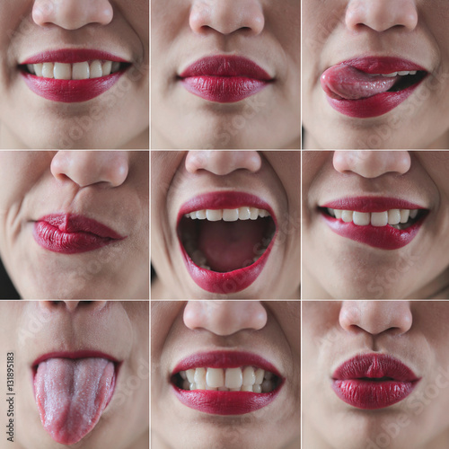 Mouth expressions collage