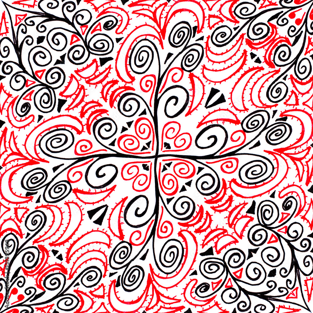 Unique, abstract pattern. Made with drawings and sketches Unique, abstract pattern. Made with drawings and sketches