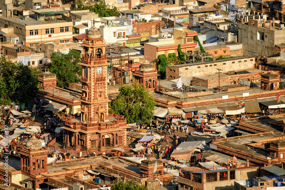 The Clock tower and Sadar market, Jodhpur, India
