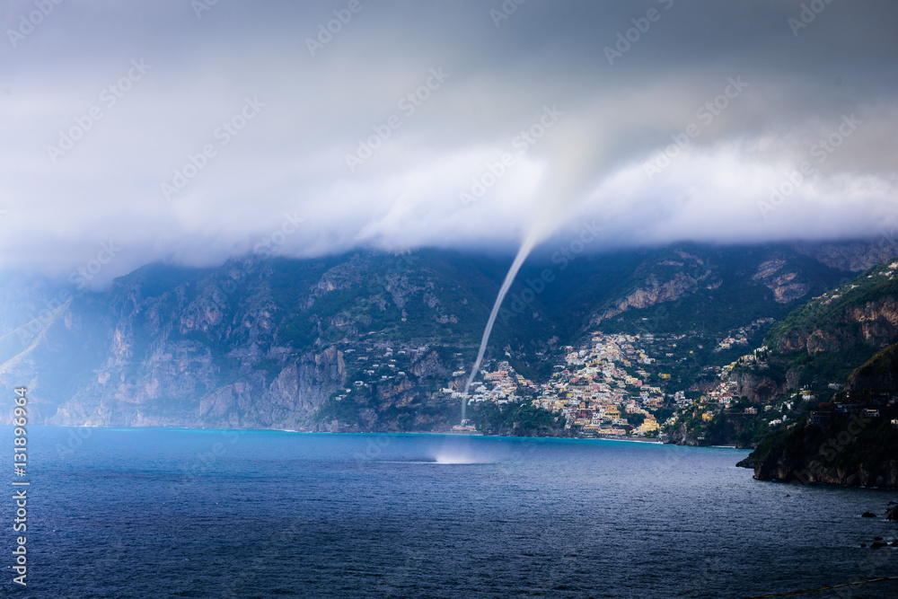 Amalfi Coast Waterspout - obrazy, fototapety, plakaty 
