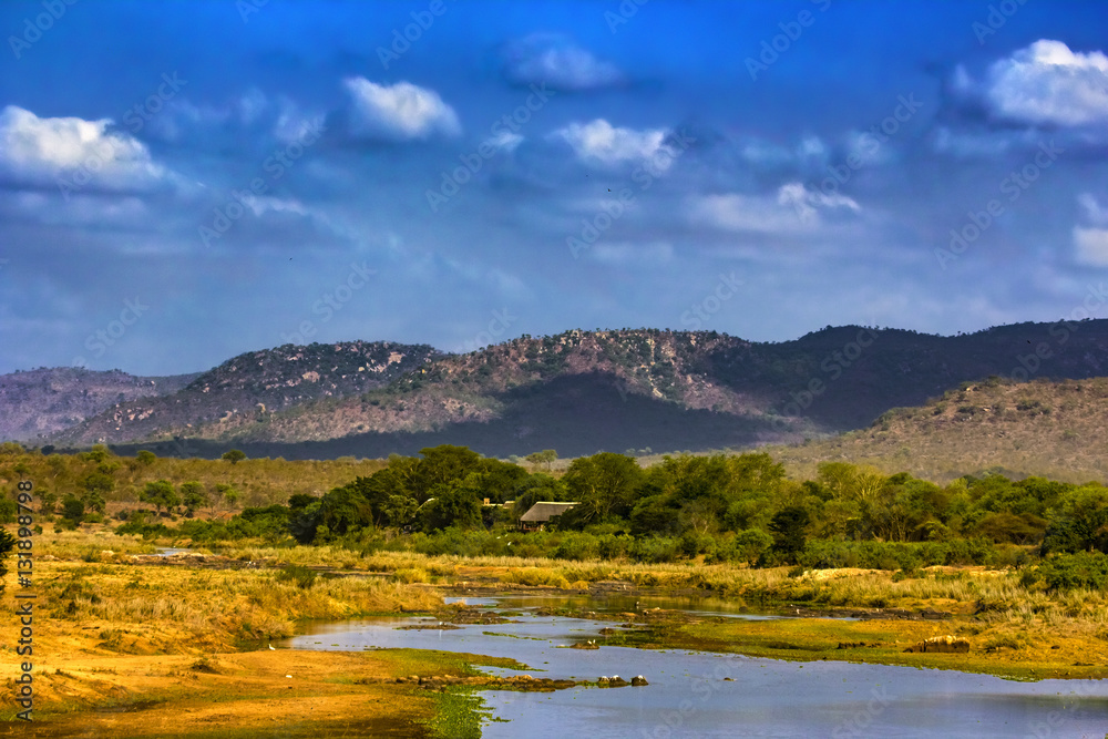 Republic of South Africa - Mpumalanga province. The Crocodile River (Krokodilrivier in Afrikaans) near Malelane Gate, Kruger National Park