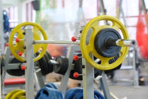 wights in a fitness hall