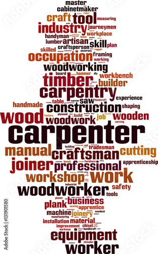 Carpenter word cloud concept. Vector illustration