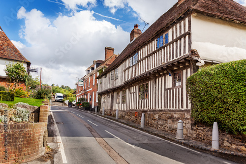 The pub and and the Malthouse, historic buildings on Upper Street, Hollingbourne, Kent