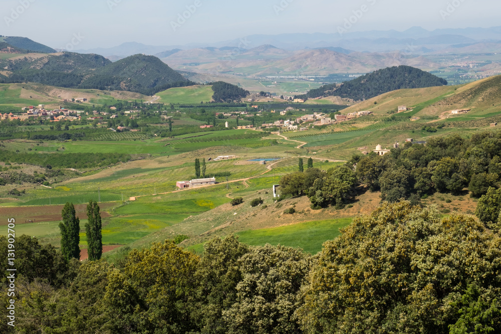 North Africa, Ifrane, Valley and farms.