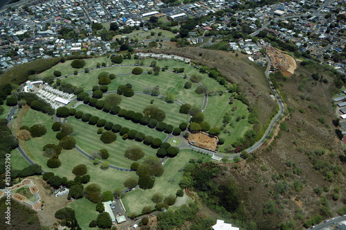 Aerial view of Punchbowl Cemetery or the National Memorial Cemet