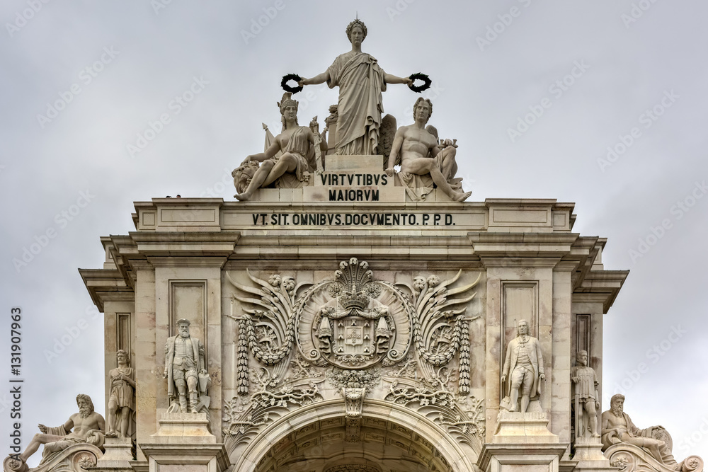 Triumphal Arch along Augusta Street - Lisbon