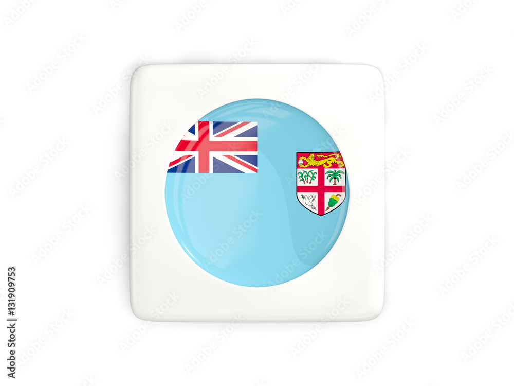 Obraz premium Square button with round flag of fiji
