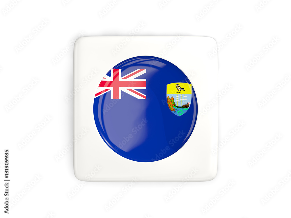 Square button with round flag of saint helena Square button with round flag of saint helena