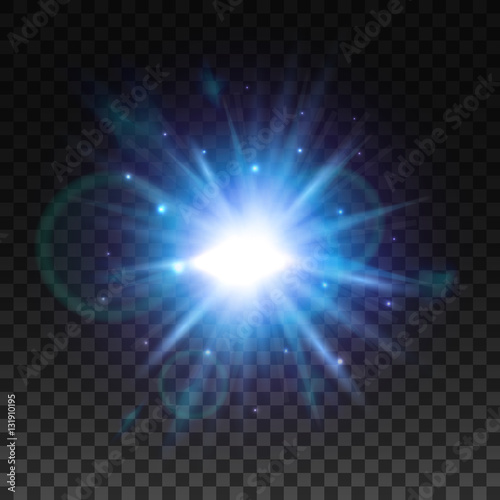 Star light flash with lens flare effect