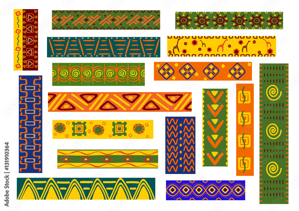 Fototapeta African ethnic ornaments and decorative patterns