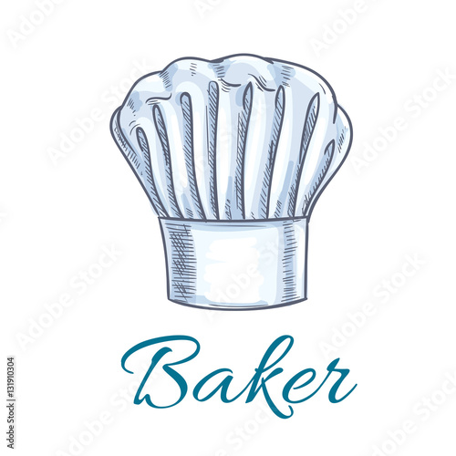 Sketched chef hat or baker cap for menu design