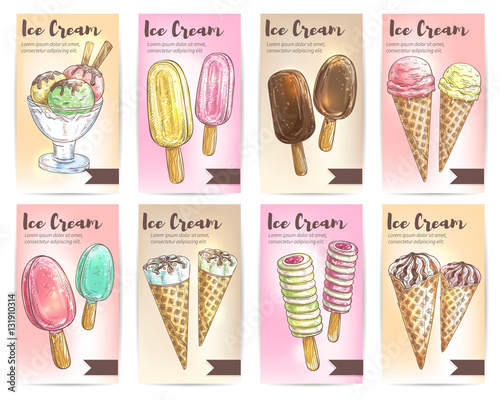 Ice cream menu card template