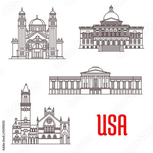USA architecture landmarks icons