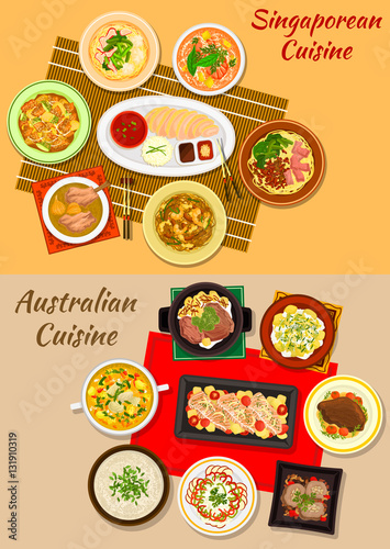 Singaporean and australian cuisine dishes icon