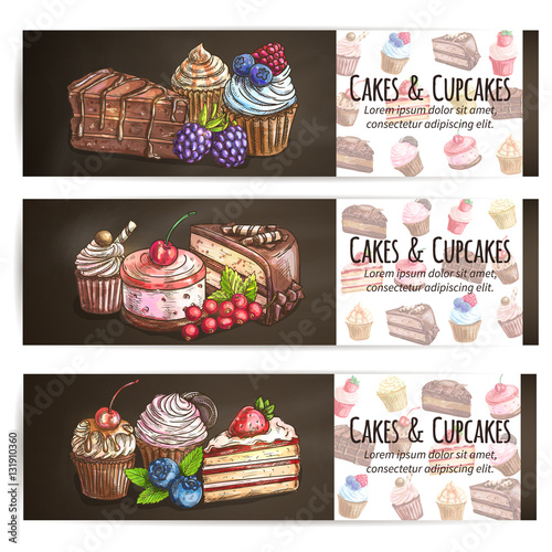 Cupcakes, cakes pastries desserts poster