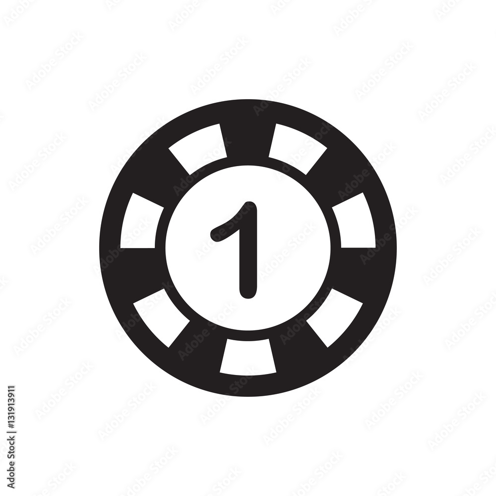 1 casino chip icon illustration 1 casino chip icon illustration