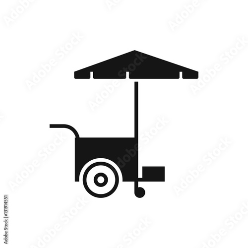 fast food cart icon illustration