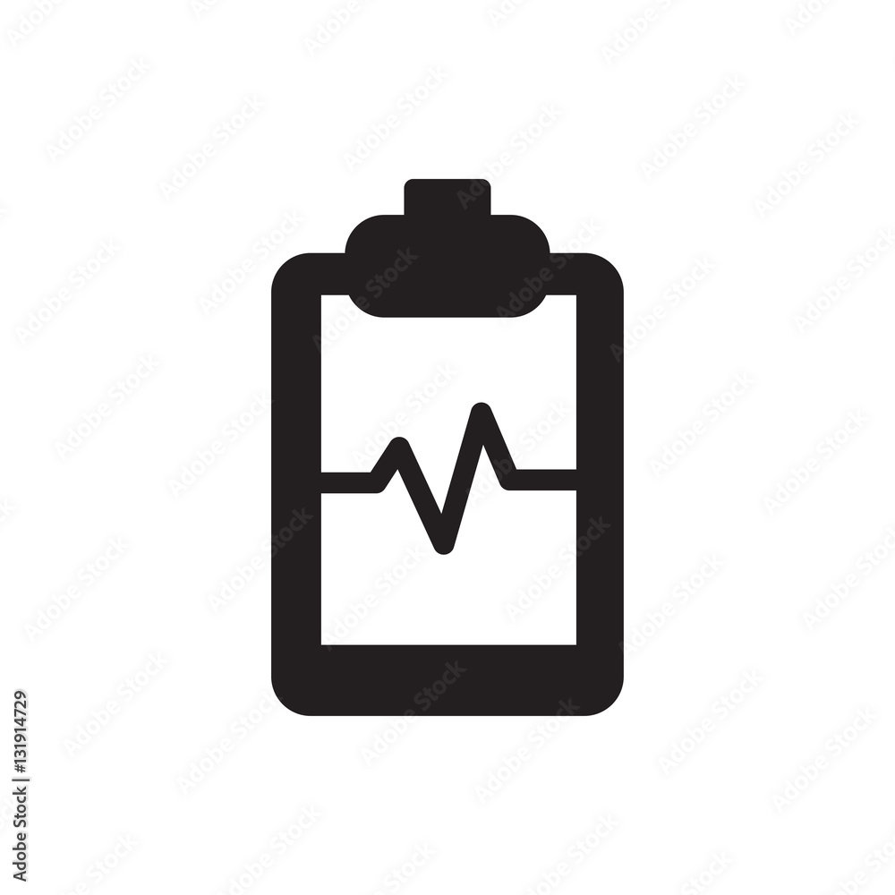 heartbeat clipboard icon illustration