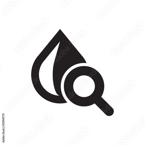 drop under magnifier icon illustration