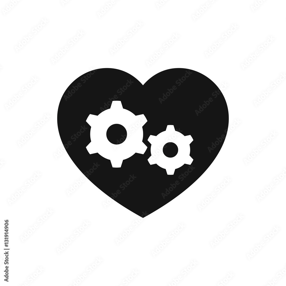 gear heart icon illustration Stock Vector Adobe Stock