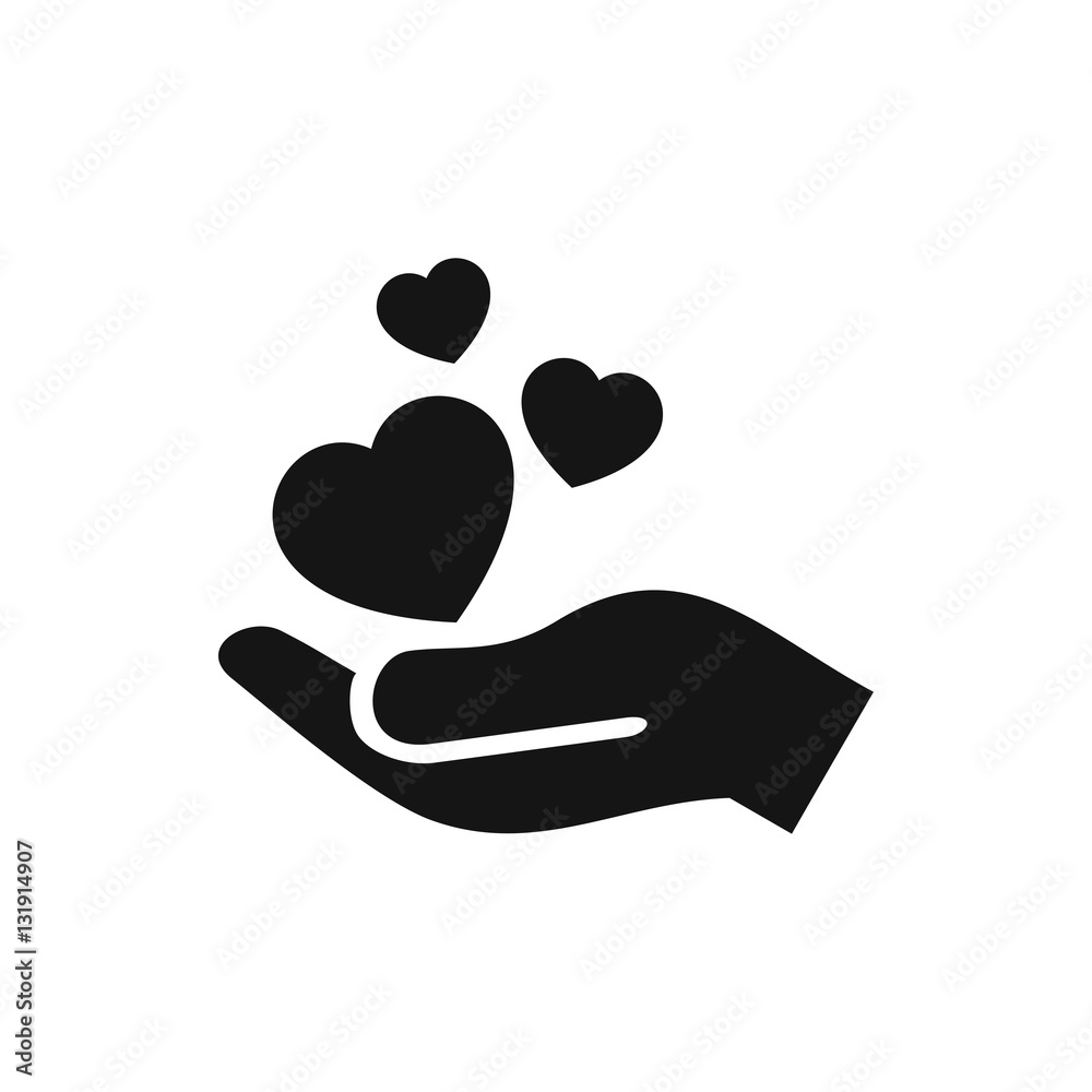 hand holding heart icon illustration hand holding heart icon illustration