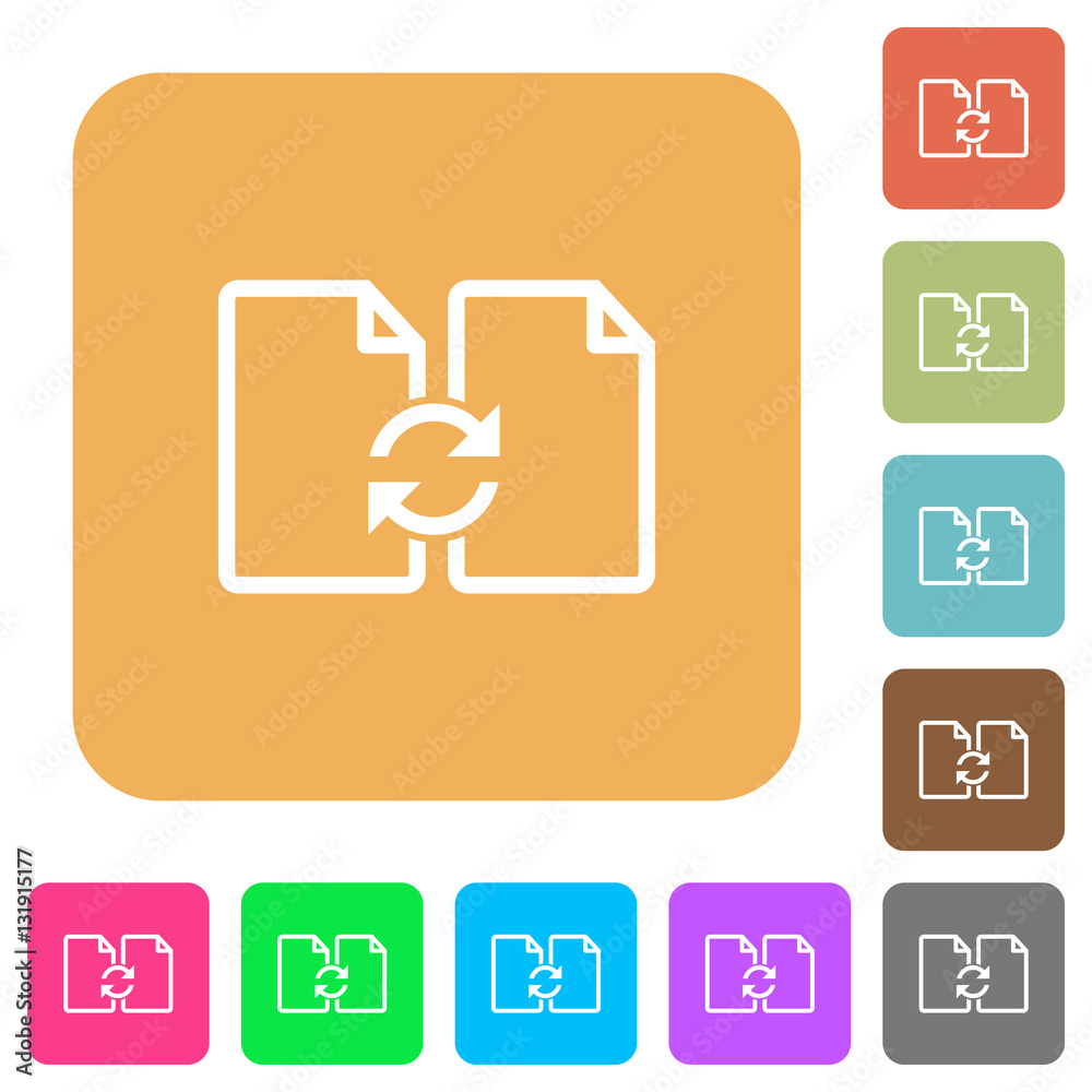 Swap documents rounded square flat icons Swap documents rounded square flat icons