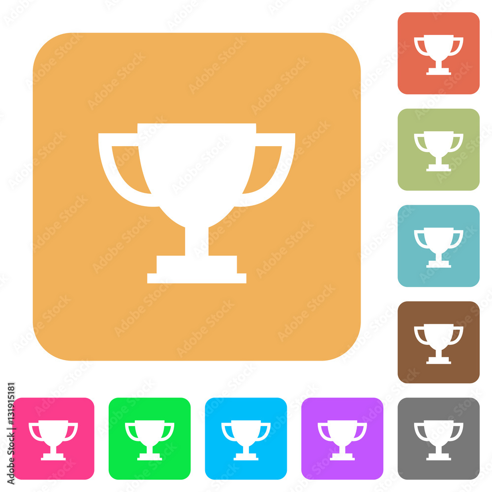 Trophy cup rounded square flat icons Trophy cup rounded square flat icons